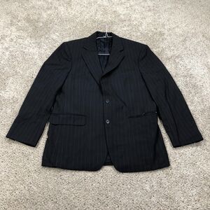 Brooks Brothers Blazer Mens 42S Black Pinstripe Wool Sport Coat Suit Jacket 346